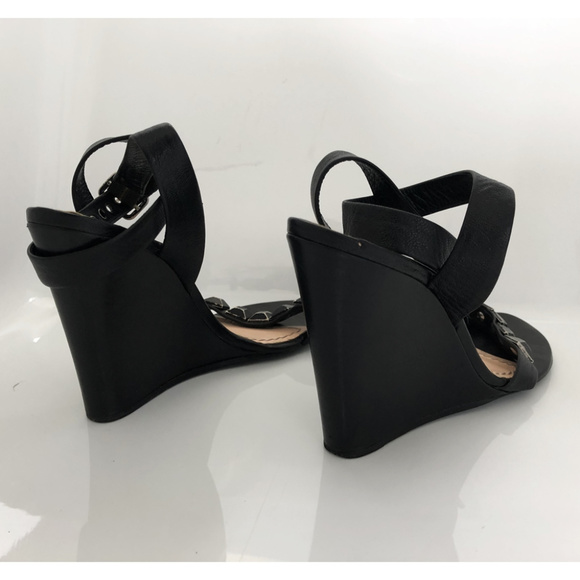 Marc Jacobs Black Leather Stud-Embellished Wedges - Picture 6 of 8